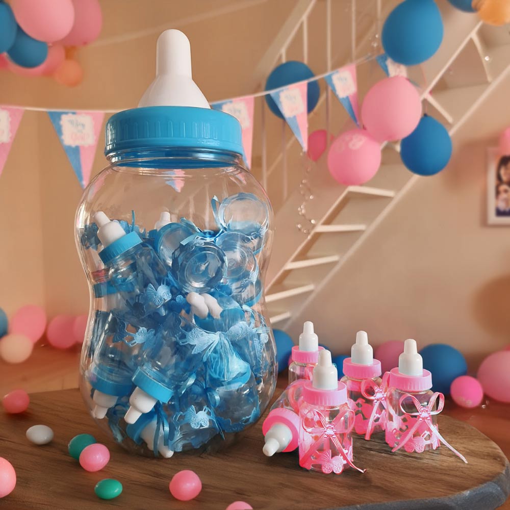 Mega baby fles blauw Babyshower