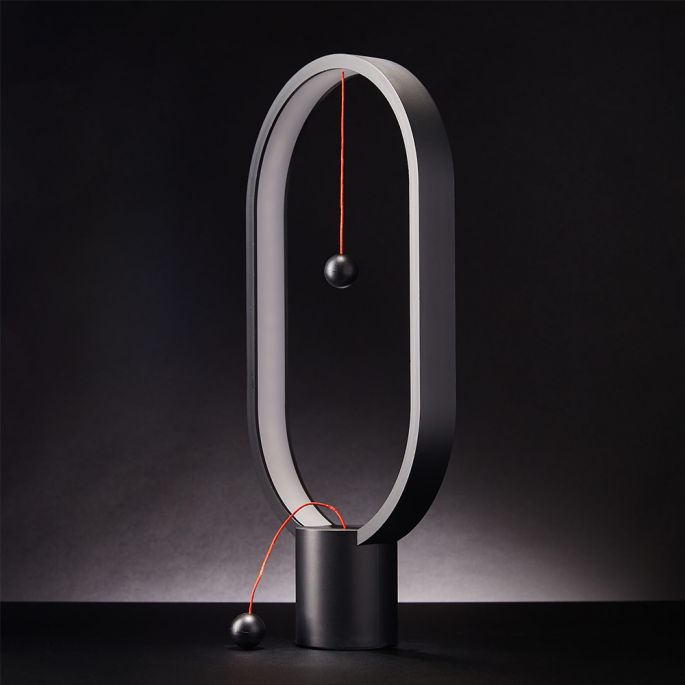Heng Balance Lamp Oval – Magnetische lamp – Zwart - Groot - 32.4 x 27.9 x 9.7 cm