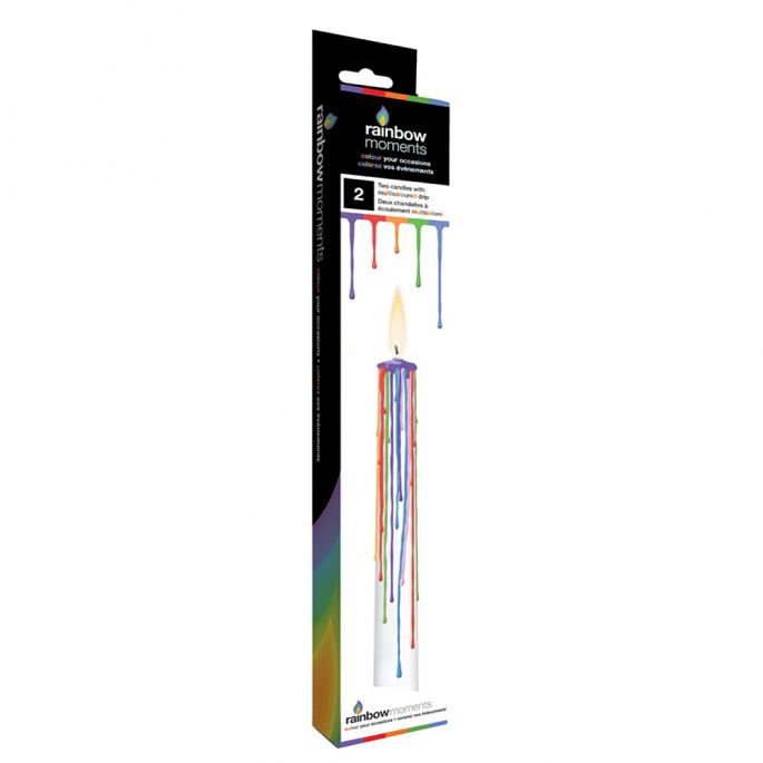 Rainbow Drip Candles 2pcs